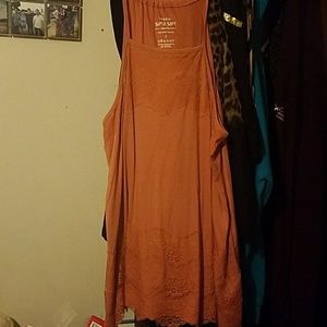 Pumpkin colored lace tunic